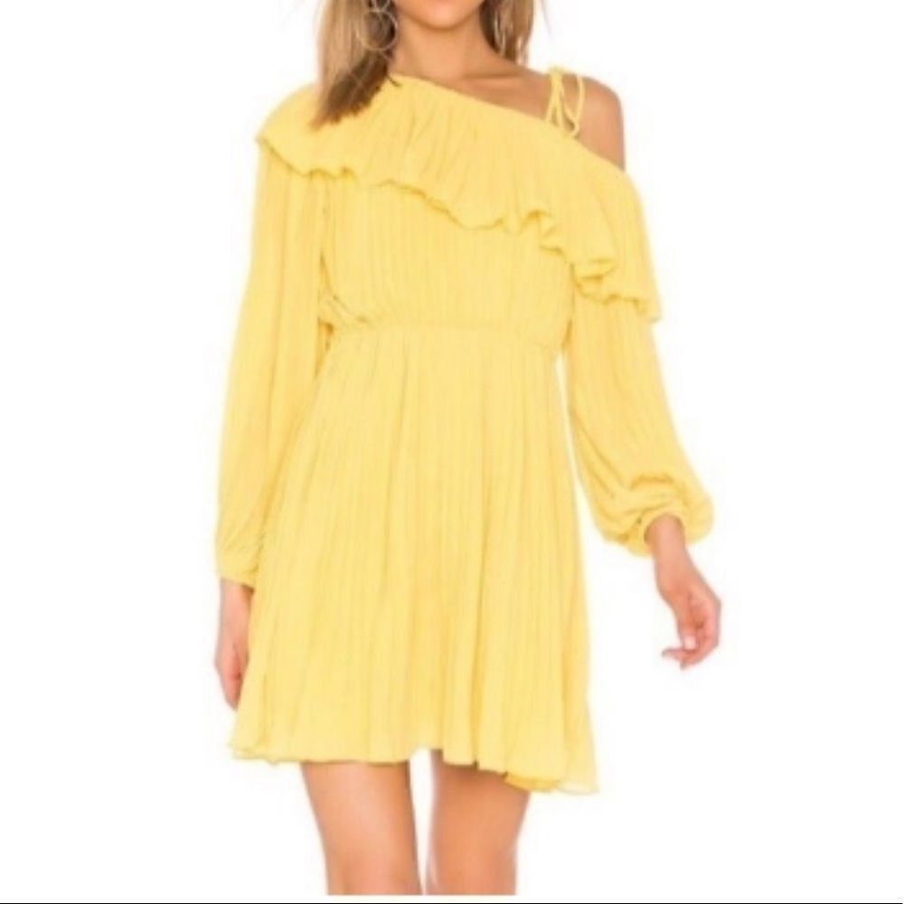 ENDLESS ROSE One Shoulder Yellow Mini Dress.Size S